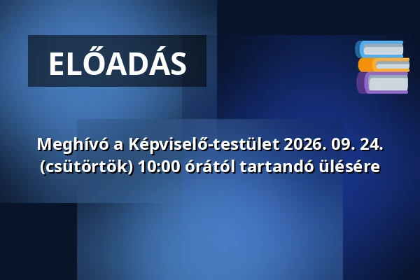Meghívó a Képviselő-testület 2026. 09. 24. (csütörtök) 10:00 órától tartandó ülésére · Szántóföld Utcai Sporttelep, Budapest