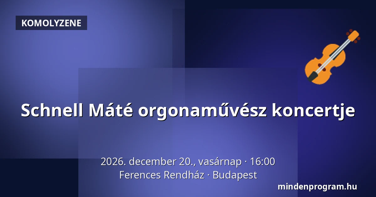 Schnell Máté orgonaművész koncertje · Ferences Rendház, Budapest