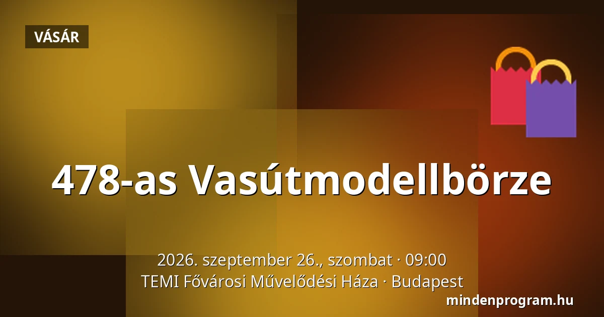478-as Vasútmodellbörze — TEMI Fővárosi Művelődési Háza, Budapest