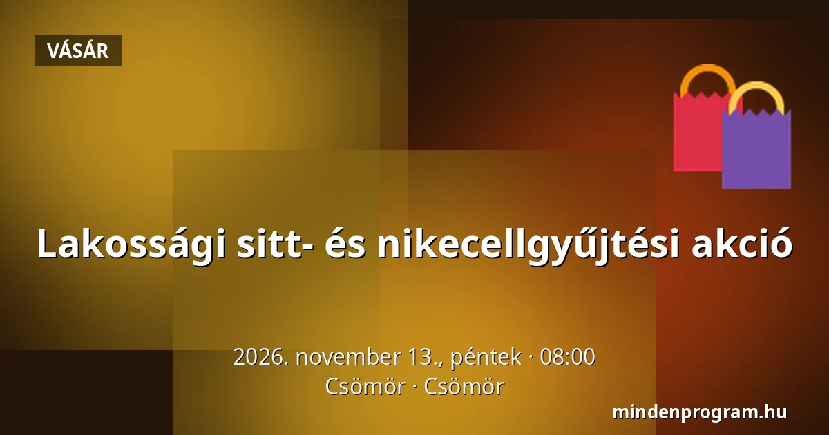 Lakossági sitt- és nikecellgyűjtési akció — Csömör, Csömör