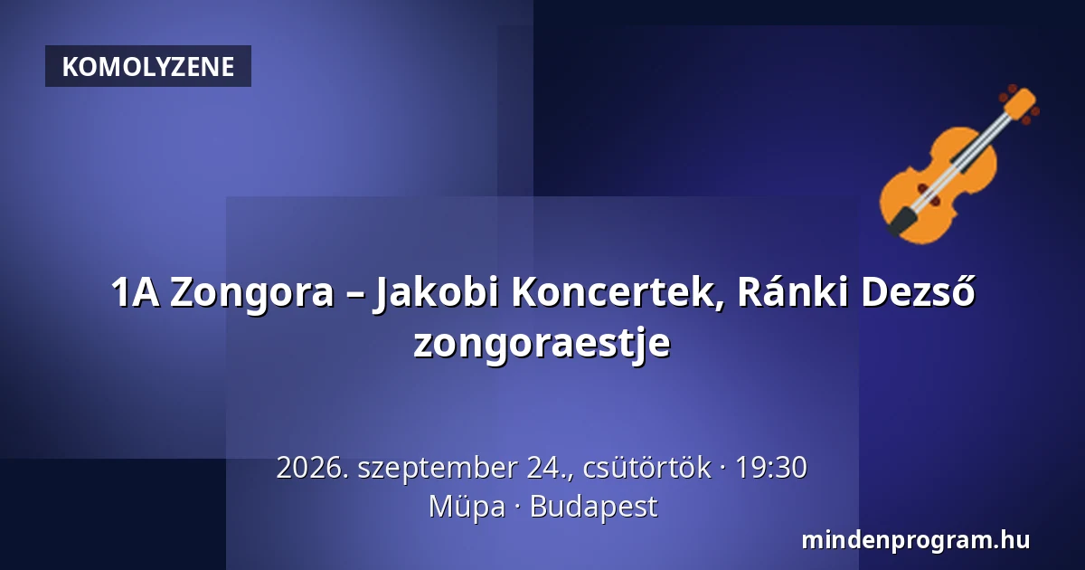 1A Zongora – Jakobi Koncertek, Ránki Dezső zongoraestje — Müpa, Budapest