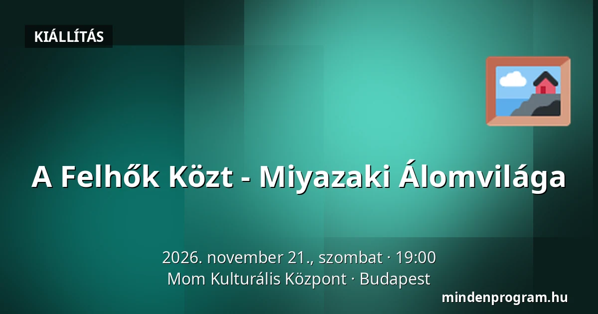 A Felhők Közt - Miyazaki Álomvilága — Mom Kulturális Központ, Budapest