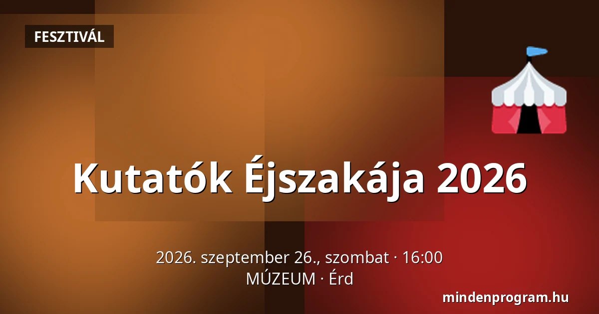 Kutatók Éjszakája 2026 — MÚZEUM, Érd