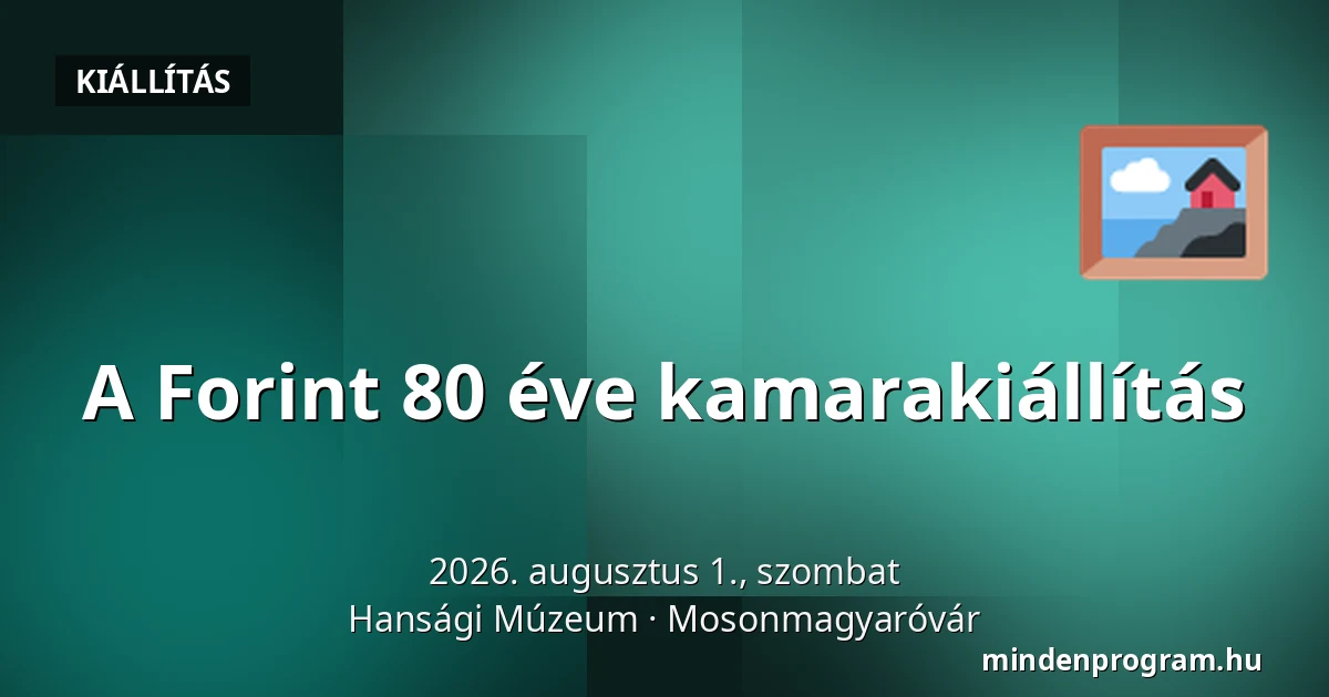 A Forint 80 éve kamarakiállítás — Hansági Múzeum, Mosonmagyaróvár