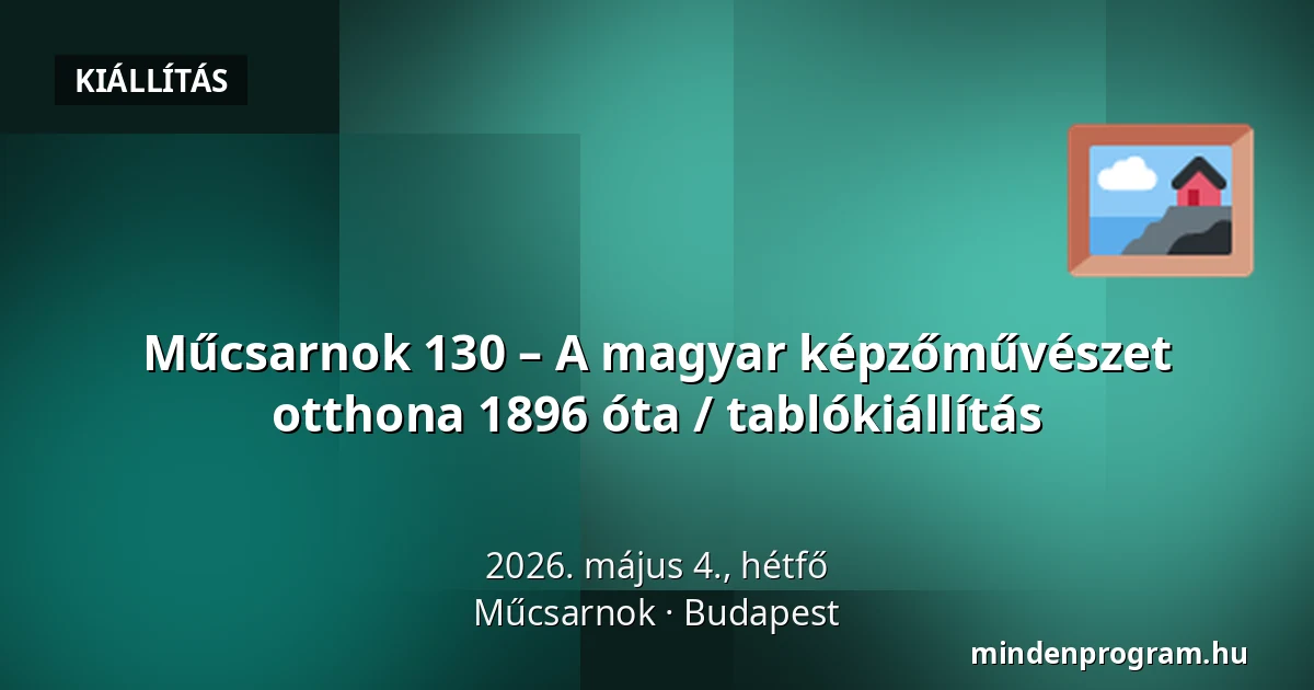 Műcsarnok 130 – A magyar képzőművészet otthona 1896 óta / tablókiállítás — Műcsarnok, Budapest